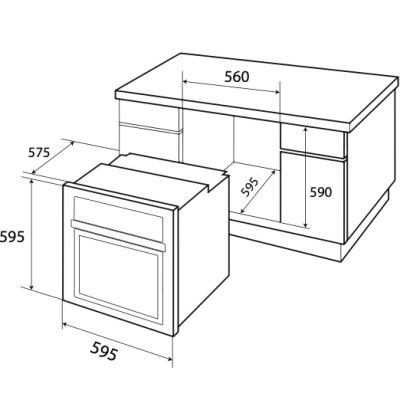 Lò nướng âm tủ KAFF KF-T90S - 67L Màu Đen - Hàng Chính Hãng