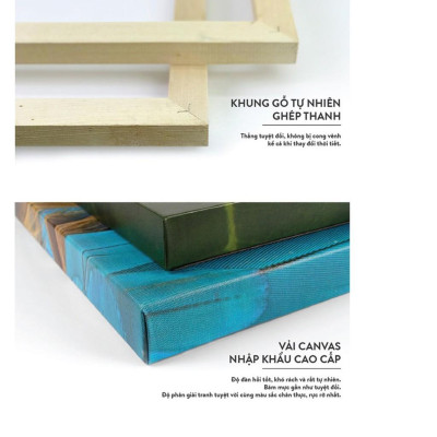 Bộ 3 tranh canvas treo tường trang trí quán cà phê LIN312 - 30 x 45 cm x 3 tranh