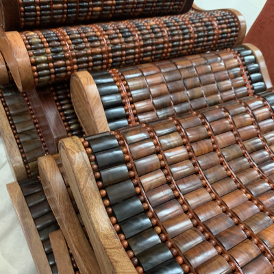 Gối Gỗ Trắc Miếng , Gối Công Thái Học - Kích Thước 36cmx24cmx8cm/4cm ( video , hình thật )