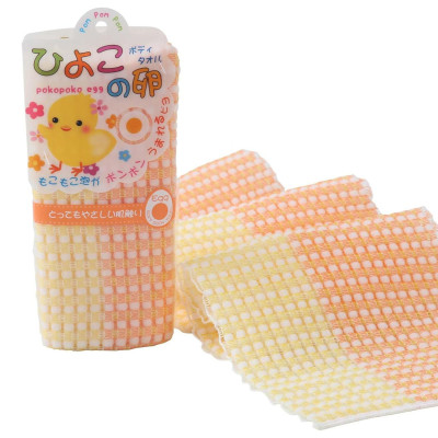 Khăn tắm tạo bọt Yokozuna Pokopoko Egg 20x90cm - Hàng Nội Địa Nhật Bản