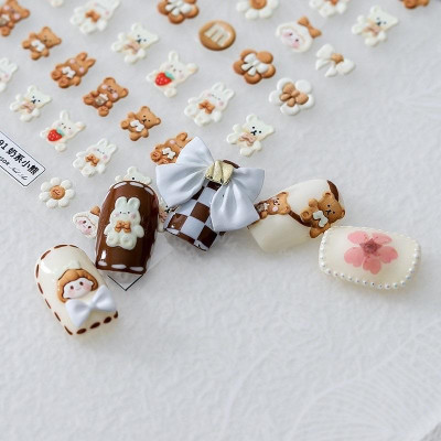 Sticker Dán Móng 5D Sticker Lụa Cao Cấp 5D Miếng Giấy Dán Móng Tay Làm Nail Nữ Women