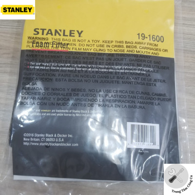 Màng lọc bụi bằng xốp Stanley 19-1600 phụ kiện máy hút bụi Stanley SL18125DC, SL19116, SL19116P, SL19417P-6A , SL19417-6A ( Hàng chính hãng)