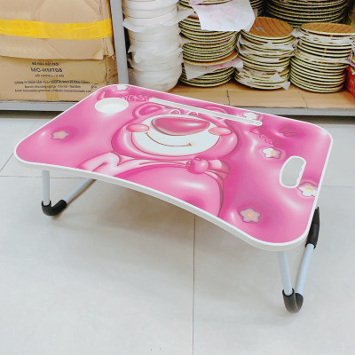 Bàn Học Gấp Gọn Có Khe Để Điện Thoại, Máy Tính Bảng, Khay Để Ly - Hàng Loại 1 (Giao ngẫu nhiên)