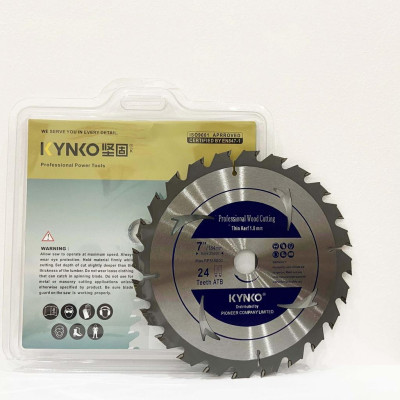 LƯỠI CƯA GỖ TCT CHUYÊN NGHIỆP 24 RĂNG đường kính phi Ø 180mm KYNKO WGZ180024PT20