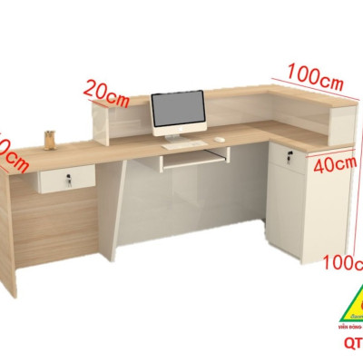 QUẦY LỄ TÂN, QUẦY TIẾP TÂN, QUẦY TÍNH TIỀN, QUẦY THU NGÂN QTT411 - Nội thất lắp ráp Viễn Đông Adv