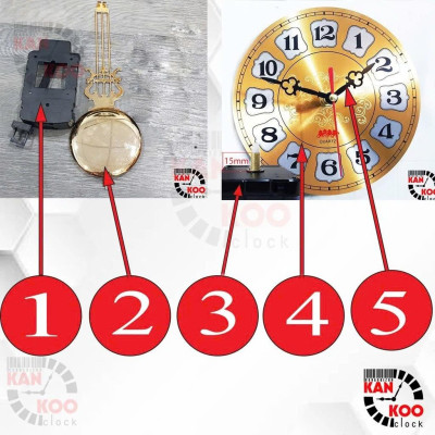 [COMBO-05] MÁY ĐỒNG HỒ KIM TRÔI + MẶT NHÔM + KIM + MÁY LẮC + CÂY LẮC ĐỒNG HỒ TREO TƯỜNG