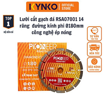LƯỠI CẮT GẠCH - ĐÁ RSA07001 14 răng  đường kính phi Ø 180mm công nghệ ép nóng cao cấp