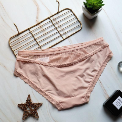 Quần Lót Băng Lụa Phối Ren Siêu Mềm Mát Lạnh Cạp Thấp Phong Cách Châu Âu WL84