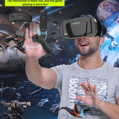 Kính Thực Tế Ảo VR SHINECON G10 Cho Điện Thoại 4.8 - 6.9 inch Điện Thoại Thông Minh Phiên Bản 2022 Có Tai Nghe - Hàng Chính Hãng