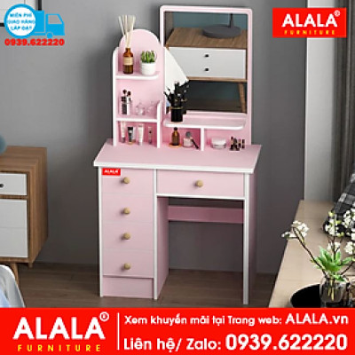 Bàn trang điểm ALALA804 màu hồng + Ghế ngồi - Thương hiệu ALALA 