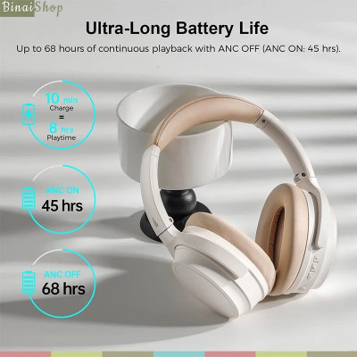 Edifier WH700NB - Tai Nghe Over-Ear Bluetooth V5.3, ANC, Wireless, Màng Loa 40mm , Kết Nối Thiết Bị Kép, Sử Dụng 68 Giờ - Hàng chính hãng