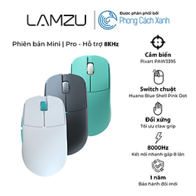Chuột không dây siêu nhẹ Lamzu Atlantis Mini Pro - Hỗ trợ 8KHz - Hàng Chính Hãng