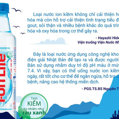Nước uống kiềm ionLife dung tích 1.25L thùng 12 chai chứa vi khoáng tự nhiên, công nghệ Nhật Bản