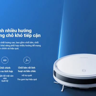 Robot hút bụi lau nhà Xiaomi Robot Vacuum E10 Lực hút 4000Pa Bản quốc tế - Hàng chính hãng