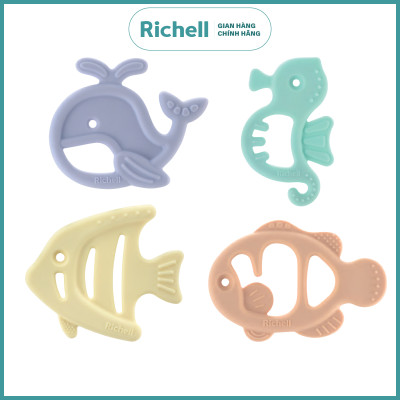Gặm nướu sinh vật biển Richell Nhật silicone nguyên khối gặm nướu đồ chơi cho bé Baby