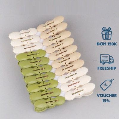 Vỉ 20 Kẹp Quần Áo Nhựa Việt Nhật 2835 Kẹp Củ Lạc Phơi Đồ Tiện Ích - Hàng Việt Nam