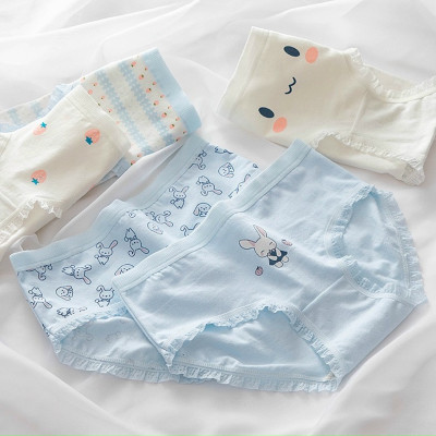 Combo 5 quần lót nữ cotton dễ thương Freesize - Kiểu Thỏ xanh (giao màu ngẫu nhiên)