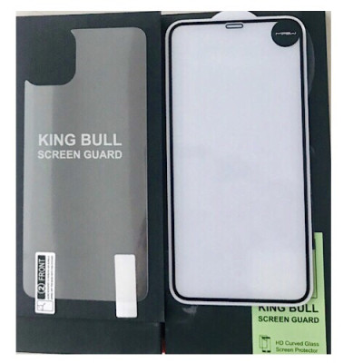 Miếng dán cường lực màn hình và Decal lưng sau cho iPhone 11 Pro Max (6.5") hiệu MIPOW King Bull chuẩn 9H / 0.26 mm (2 trong 1) - Hàng nhập khẩu