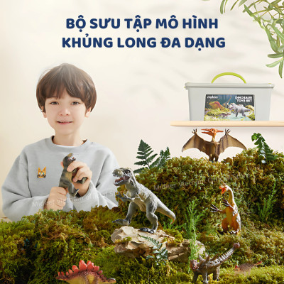 Mô hình khủng long mini cao su mềm Mideer Dinosaur Toys Set  jurassic world  T-rex