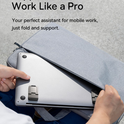 Giá đỡ, Chân đế đa năng nhỏ gọn cho Laptop/Mac-book Ba-se-us Slim Laptop Kickstand (Kim loại cao cấp, Xếp Gọn, Bộ 2 pcs) - Hàng chính hãng