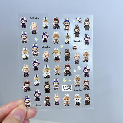 Sticker Dán Móng 5D Hình Labubu Đáng Yêu, Sticker Làm Nail, Miếng Dán Móng Tay 5D Labubu Cute  Ngộ Ngĩnh Hot Trend