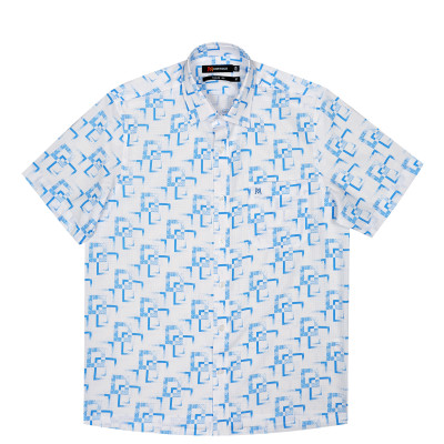 Áo sơ mi nam tay ngắn form suông vạt ngang Khatoco A1MN538T2-CNIN337-2504-N-CÔNG NGHỆ NANO MỚI