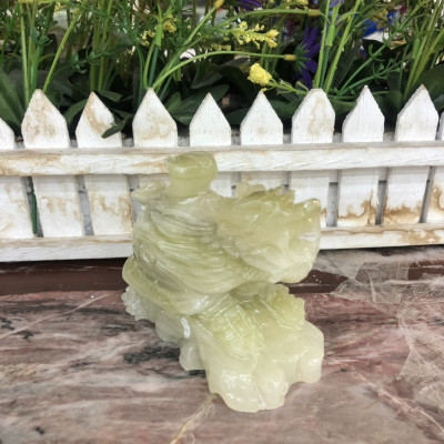 Tượng Long Quy Rùa đầu Rồng phong thủy đá ngọc Onyx - Dài 10 cm