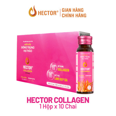 Bộ 3 Hộp 10 Chai Nước nấm Đông Trùng Hạ Thảo HECTOR Collagen bố sung collagen, hỗ trợ làm đẹp da (30x50ml)