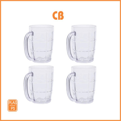 [CHÍNH HÃNG] Combo 10 Ly nhựa trong suốt lớn có quai – bền đẹp, an toàn, tiện lợi