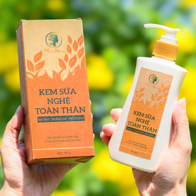 Bộ tắm body và dưỡng trắng toàn thân Wonmom ( 1 Kem sữa nghệ toàn thân + 1 Sữa tắm cho mẹ )