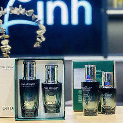 Bộ Tinh Chất Ngăn Ngừa Lão Hóa Ohui Xanh Prime Advancer De-Aging Ampoule Serum 50ml + 20ml
