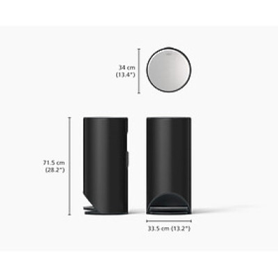 Thùng rác đạp chân Joseph Joseph Arc 30L Easy-push Pedal Bin 30149 màu đen mờ Hàng chính hãng