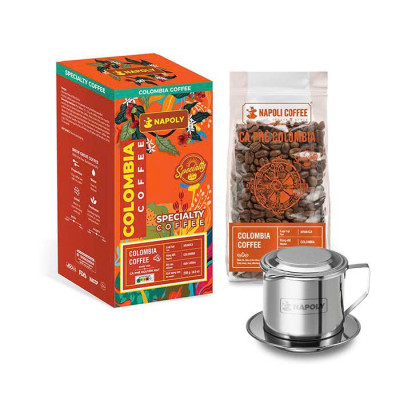 Cà Phê Arabica COLOMBIA - Hương Vị Cổ Điển, Chua Thanh Vị Nho - Rang Nguyên Hạt Dùng Pha Máy/Phin 250g/túi