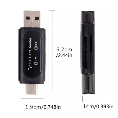 Đầu đọc thẻ nhớ SD, TF chân Type C, USB - Hàng Nhập Khẩu