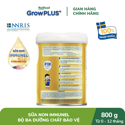 Sữa Bột Nutifood Sweden GrowPLUS+ Sữa Non Immunel từ 0 - 12 tháng lon 800g