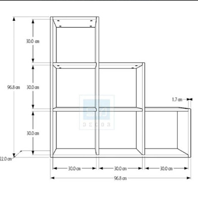 Kệ Sách Treo Tường Pilot Tundo CTKT201 KT 96,8x96,8x22 cm