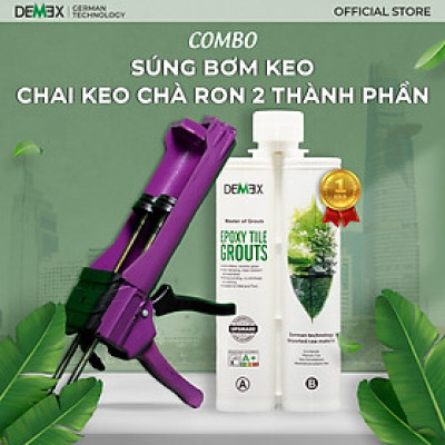 Combo 1 Chai Keo Chà Ron, 1 Súng Bơm Keo Thường Màu Tím - DEMEX