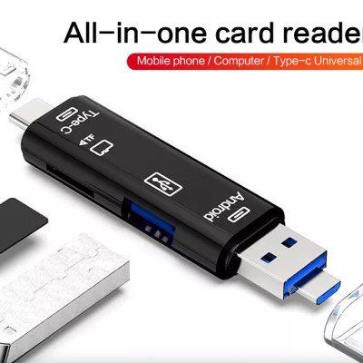 Đầu cắm OTG xịn giúp điện thoại Android đọc thẻ nhớ TF, USB, Type C  - Hàng chính hãng / Hàng nhập khẩu