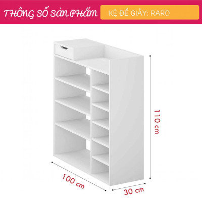 Kệ giầy nhỏ gọn bằng gỗ công nghiệp SMLIFE MDF Raro