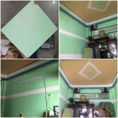 Bộ 10 Tấm Xốp Dán Tường 3D Giả Gạch Xanh Cốm 70cmx77cm