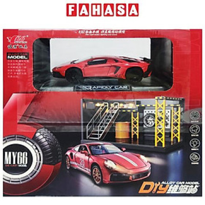 Đồ Chơi Mô Hình Xe 1:32 Lamborghini LP750-SV Và Gara Sửa Chữa Ô Tô - Ming Ying 66 MY66-M5270X - Màu Đỏ