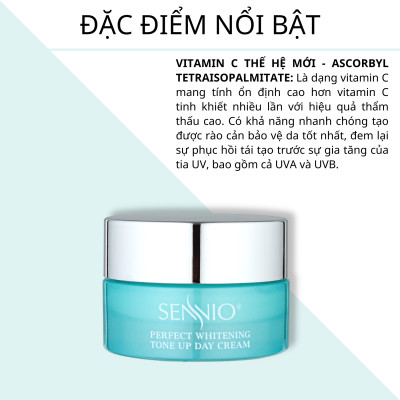 Kem dưỡng ẩm Sennio Perfect Whitening Day Cream dưỡng trắng da mặt ban ngày tái tạo và phục hồi da 30g SNO 829