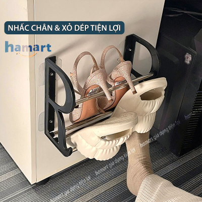 Giá Để Giày Dép Dán Tường 2 Tầng Chữ R Móc Treo Đồ Đa Năng Nhà Tắm Decor 4 Miếng Chữ U Siêu Dính