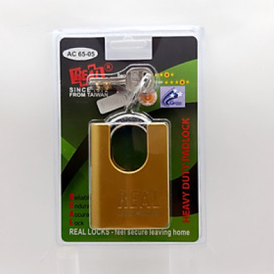 AC65-05 Khóa chống cắt Real HK Kẽm màu đồng tem xanh lá chống nạy, chống đoản