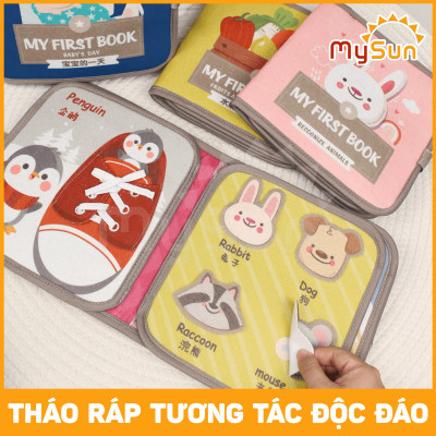 Sách vải cho bé sơ sinh bé 6 tháng dưới 1 tuổi Montessori bận rộn tương tác sách vải nỉ 3d mầm non MySun