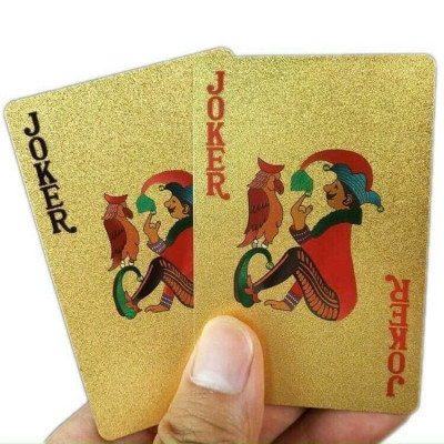 Bộ Bài Tây Poker Mạ Si Vàng Cao Cấp - Tú Lơ Khơ Phủ Nhũ Vàng Chính Hãng – Bộ 54 Lá Bài Tây Pocker Nhựa Dẻo Chống Thấm Nước Chống Gãy