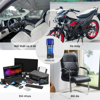 Bình Xịt Phục Hồi Nhựa Nhám, Dưỡng Bóng Làm Mới Nhựa Không Màu O’Tech BX-12 (450ml) Plastic Polish - Hàng Chính Hãng