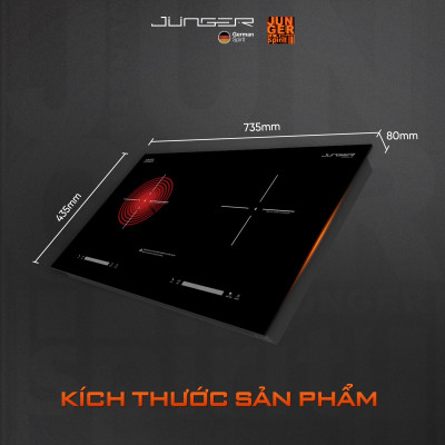 Bếp đôi điện từ hồng ngoại Junger SIS-68 4200W Không kén nồi Hàng Chính Hãng Bảo Hành 36 Tháng
