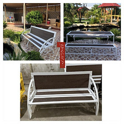 Ghế sân vườn thông minh Tundo mở thành bàn ghế đôi.