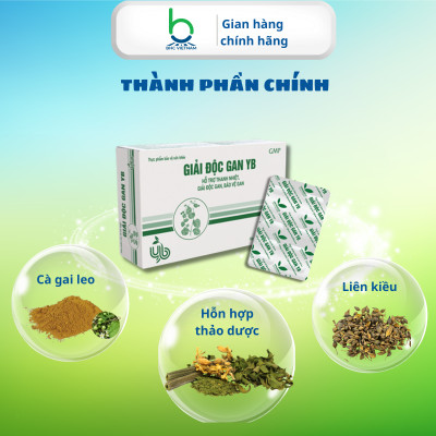 Viên Uống Giải Độc Gan YB  Hỗ Trợ Thanh Nhiệt, Giải Độc Gan, Bảo Vệ Gan - Hộp 30 viên